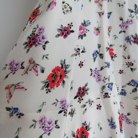 THE KOOPLES Mixed Print 100% Silk Ditsy Floral Flowy Mini Dress - Size XS - Picture 10 of 16